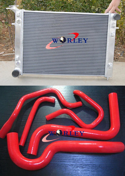 Aluminum Radiator + Black Hose for Holden Commodore VN-VS V6 3.8L (1988-1997)