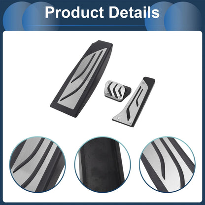 3 Pcs Automatic Foot Accelerator Pedal Covers for BMW 5 Series (2004 - 2010)