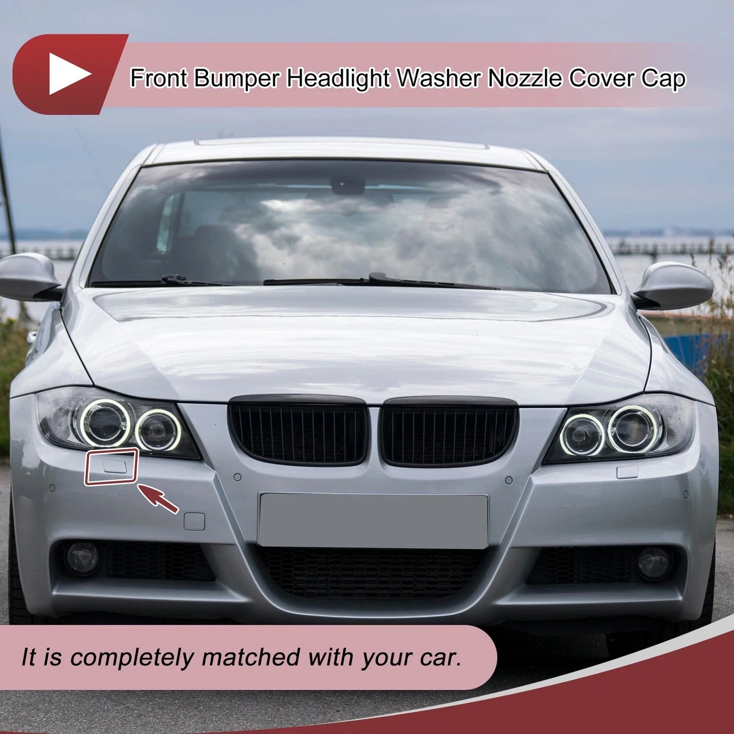 Bumper Headlight Washer Nozzle Cover Cap for BMW 335i xDrive