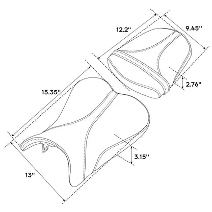Black Orange Rider & Passenger Seat for Suzuki GSXR600 GSXR750 (2006-2007)