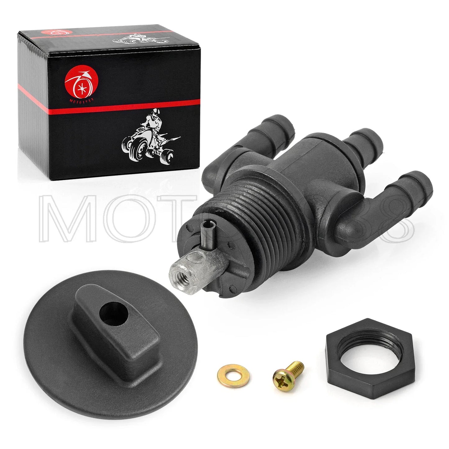 Fuel Tank Valve Petcock 3 Way & Nut for Polaris Scrambler 400 (1998–2002)