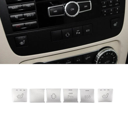 6x CD Panel Function Switch Cover Trim for Mercedes Benz GLK X204 (2009-2015)