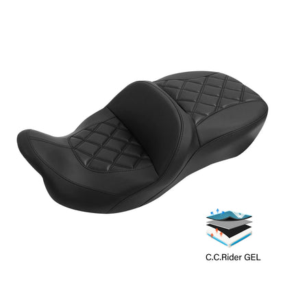 Driver Passenger Gel Seat for Harley Touring Street Road Glide (2009-2023)