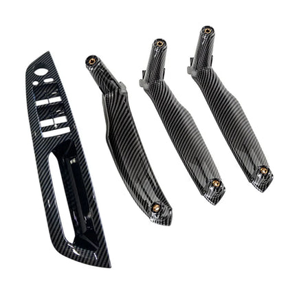 4x Carbon Fiber Inner Door Pull Handle Trim Covers for BMW X5 X6 (2007-2013)