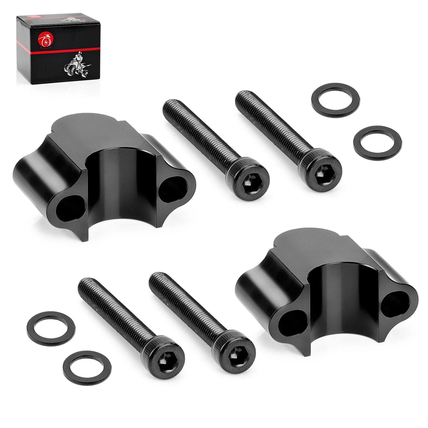 Black Handlebar Riser Clamp 7/8 Bars 30mm for Kawasaki Honda Yamaha ATV (2000–2023)