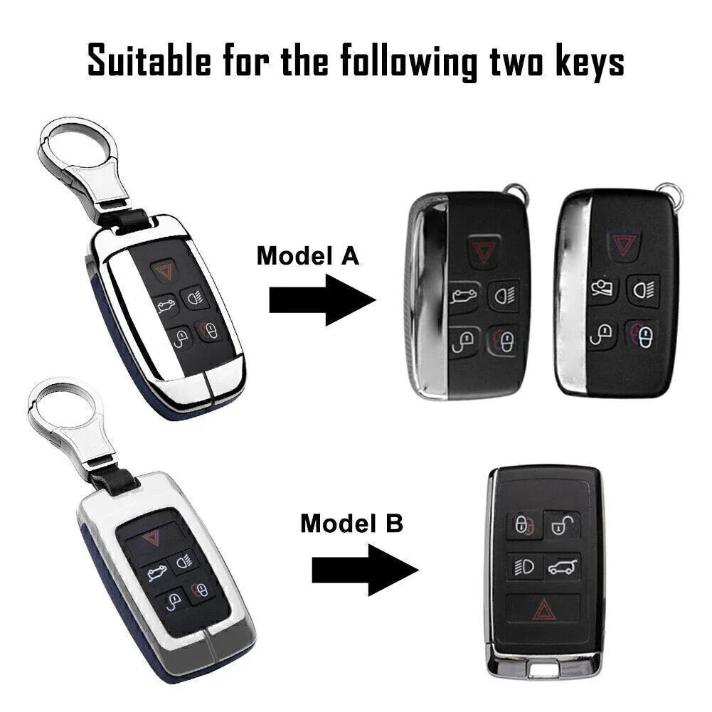 Leather Key Fob Cover Case for Land Rover Discovery, Range Rover, Jaguar