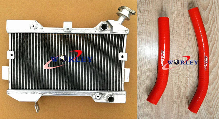 Aluminum Radiator + Blue Silicone Hose for Suzuki LTR450 (2006-2009)