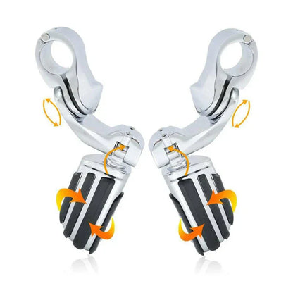 1-1/4" Short Angled Mount Highway Engine Guard Footpegs for Harley Touring (2009-2023)