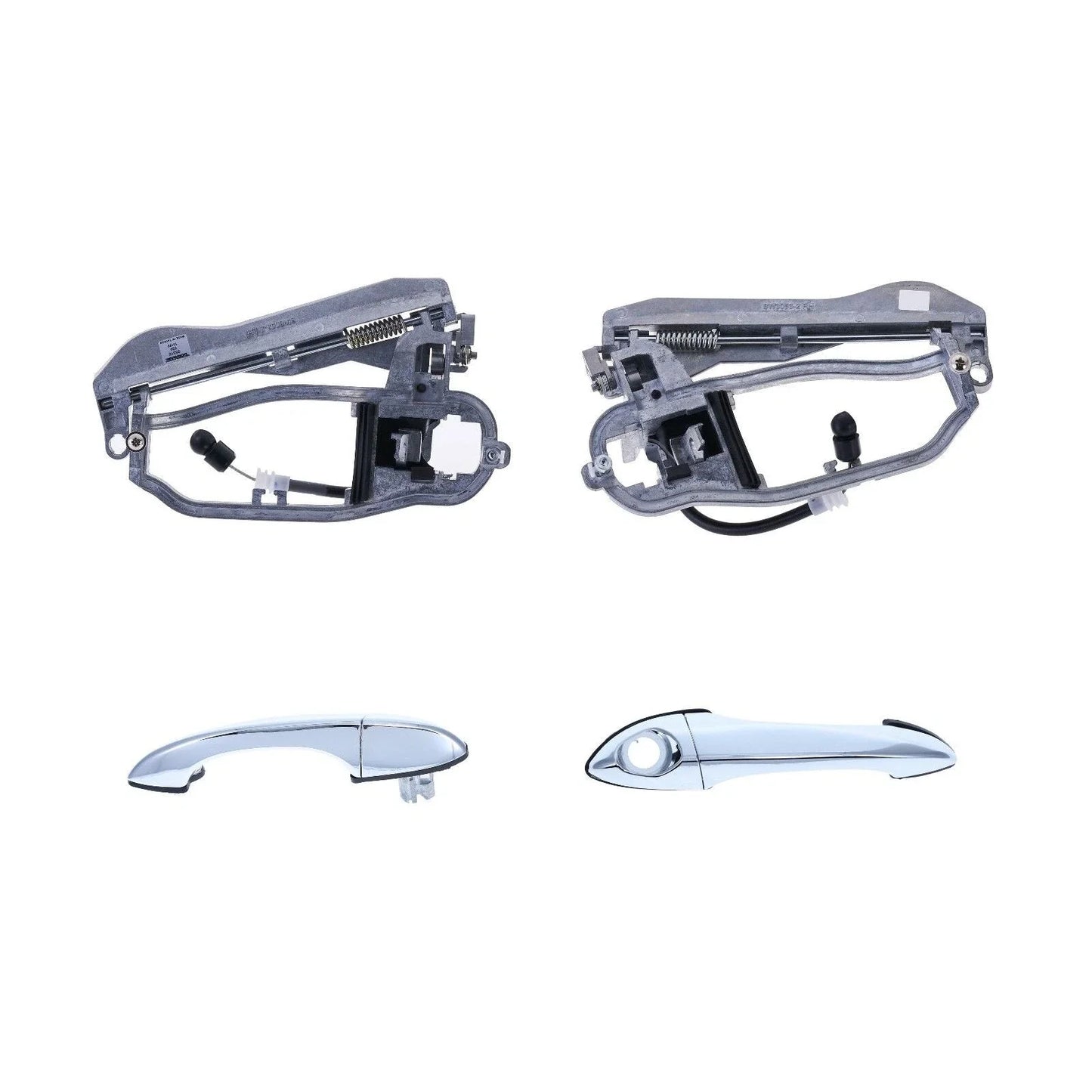 4pcs Front LH+RH Chrome Outer Door Handle and Carrier for BMW X5 (2000–2007)