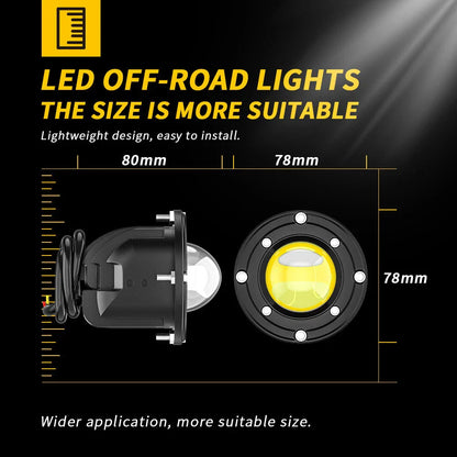 3" 8D Lens LED Work Lights for Car SUV Off Road