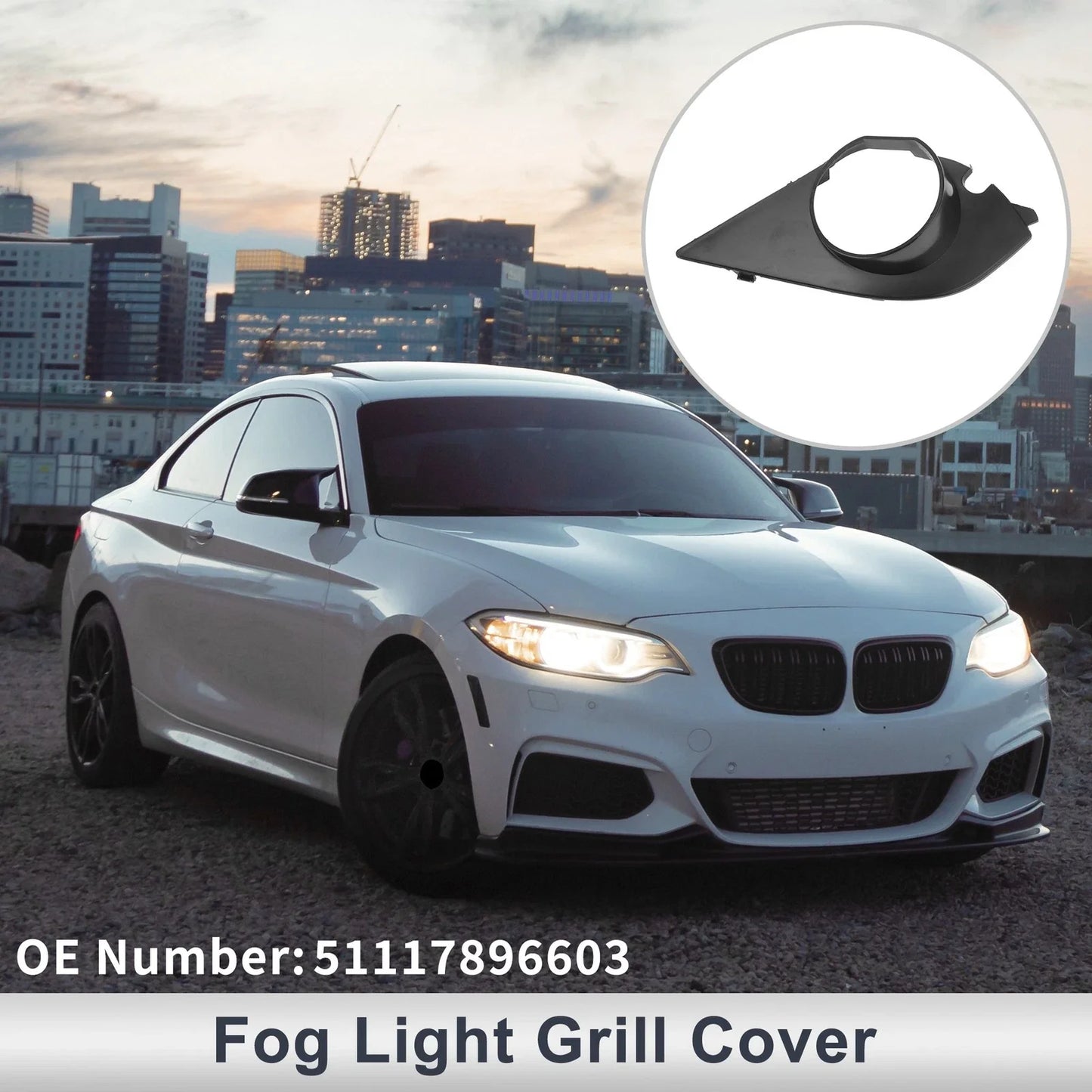 Left Front Fog Light Grill for BMW E60 E61 (2003-2009)
