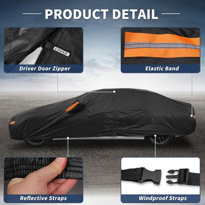 Car Cover Waterproof Aluminum Film Inner Cotton for BMW 3 Series with Zipper