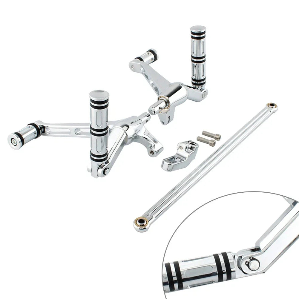 Chrome Aluminum Footrest Pedal Bracket Set for Harley V-Rod Muscle (2002-2017)