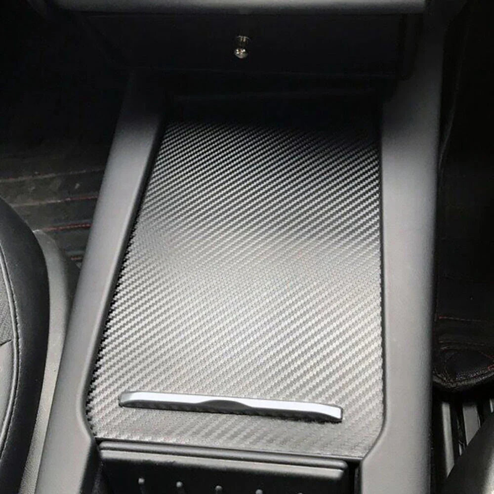 Carbon Fiber Center Console Armrest Box Sticker Cover for Tesla Model S, X