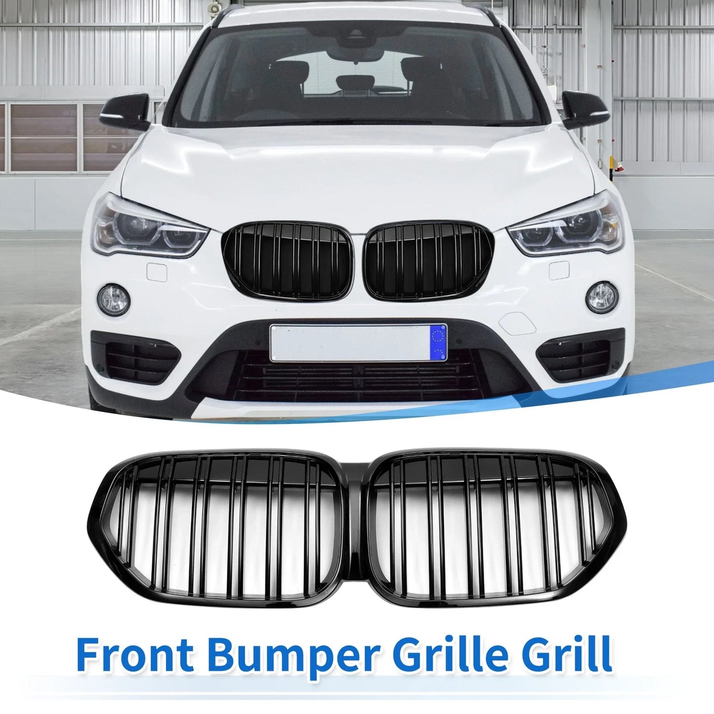 Front Upper Bumper Grille for BMW X1 F48 After 2016 Facelift