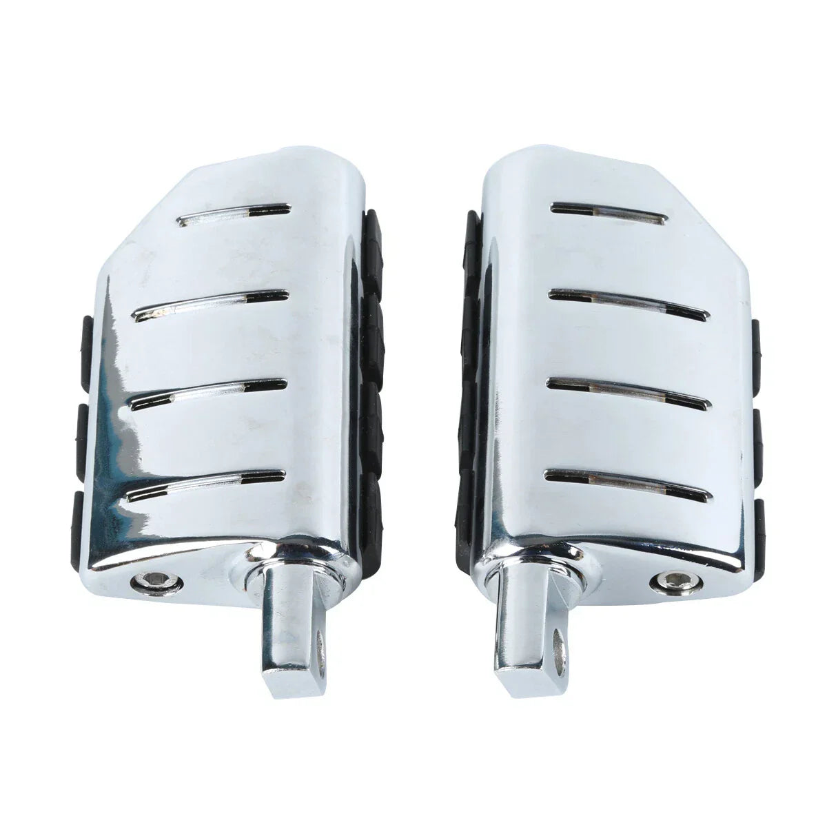 Chrome Wing Male Mount Footpegs for Harley Davidson Sportster Softail Dyna (2004-2023)