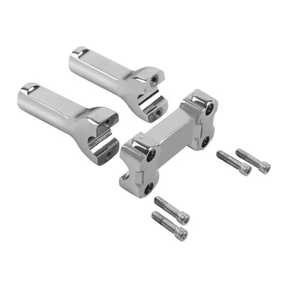 Handlebar Riser 4in Chrome for 1in Bar Harley Dyna Low Rider Softail Deluxe