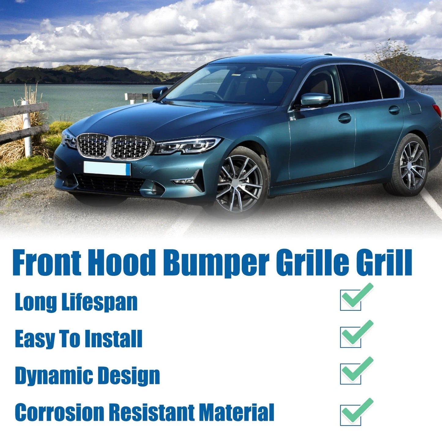 1x Front Hood Bumper Grille Grill for BMW X3 F25 (2014-2017)