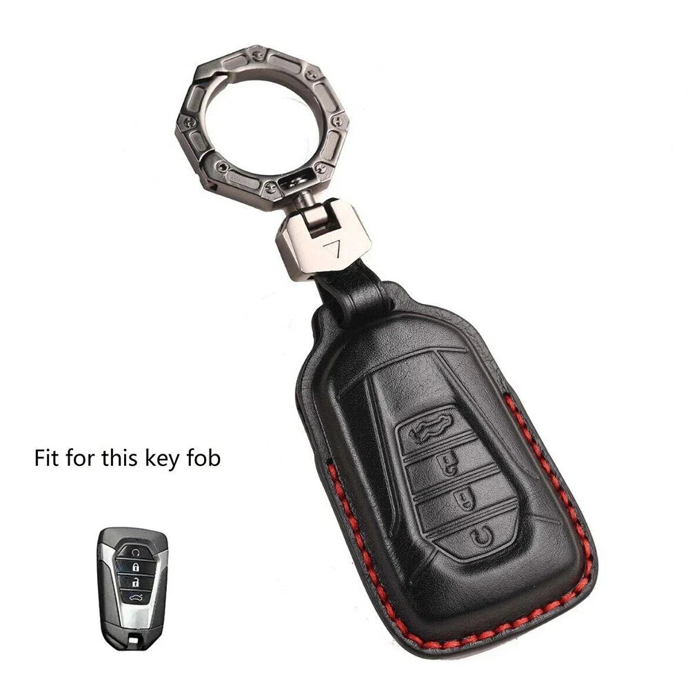 Key Fob Holder / Full Coverage Black Leather for ISUZU D MAX MU-X