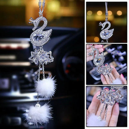 Rear View Car Pendant Rhinestone 25cm for SWAN