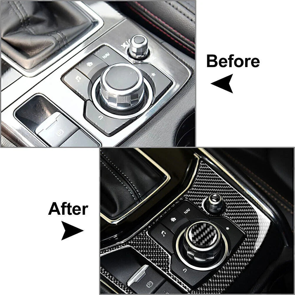 Carbon Fiber Volume Button Trim for Mazda 3, 6, CX-5, CX-9 (2016-2021)