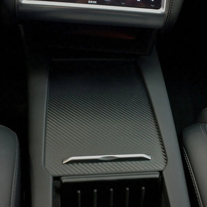 Carbon Fiber Center Console Armrest Box Sticker Cover for Tesla Model S, X