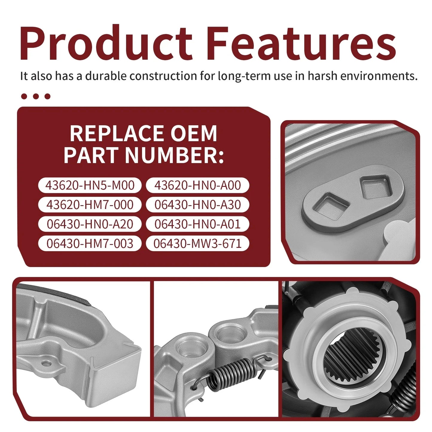 Rear Brake Drum Hub with Shoes for Honda Rancher 350 (2000–2006)
