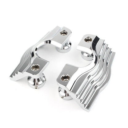 Chrome Finned Slotted Head Bolt Spark Plug Covers for Harley Touring