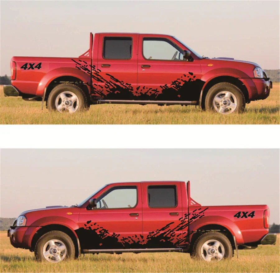 Car Truck SUV Side Body Vinyl Sticker Splash Graphics Decal Black