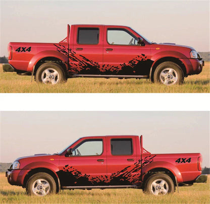 Car Truck SUV Side Body Vinyl Sticker Splash Graphics Decal Black