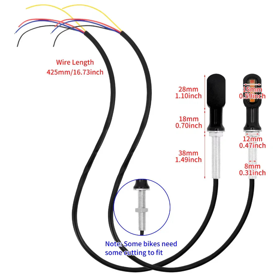 Rear Mini LED E Mark Turn Signal Lights for Harley Softail Touring Sportster
