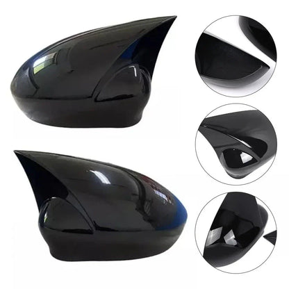 Mirror Cover Set Glossy Black for Fiat 500 / Grande Punto (2007–2010)
