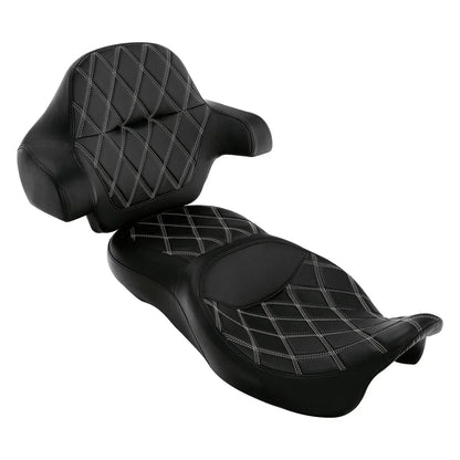 Rider Passenger Seat Backrest Pad for Harley Electra Street Glide (2014-2023)