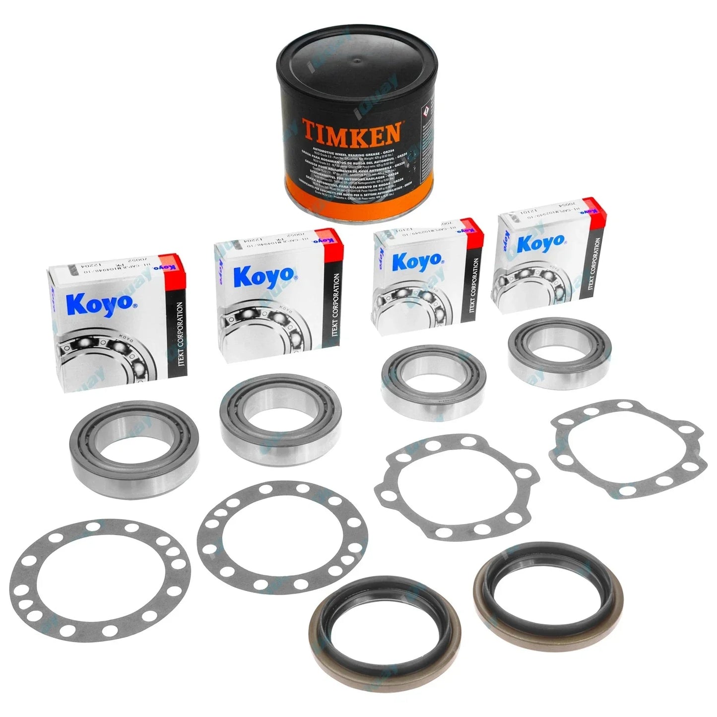 2 x Rear Japanese Wheel Bearing Kits + Grease for Toyota HZJ75 Disc Rear