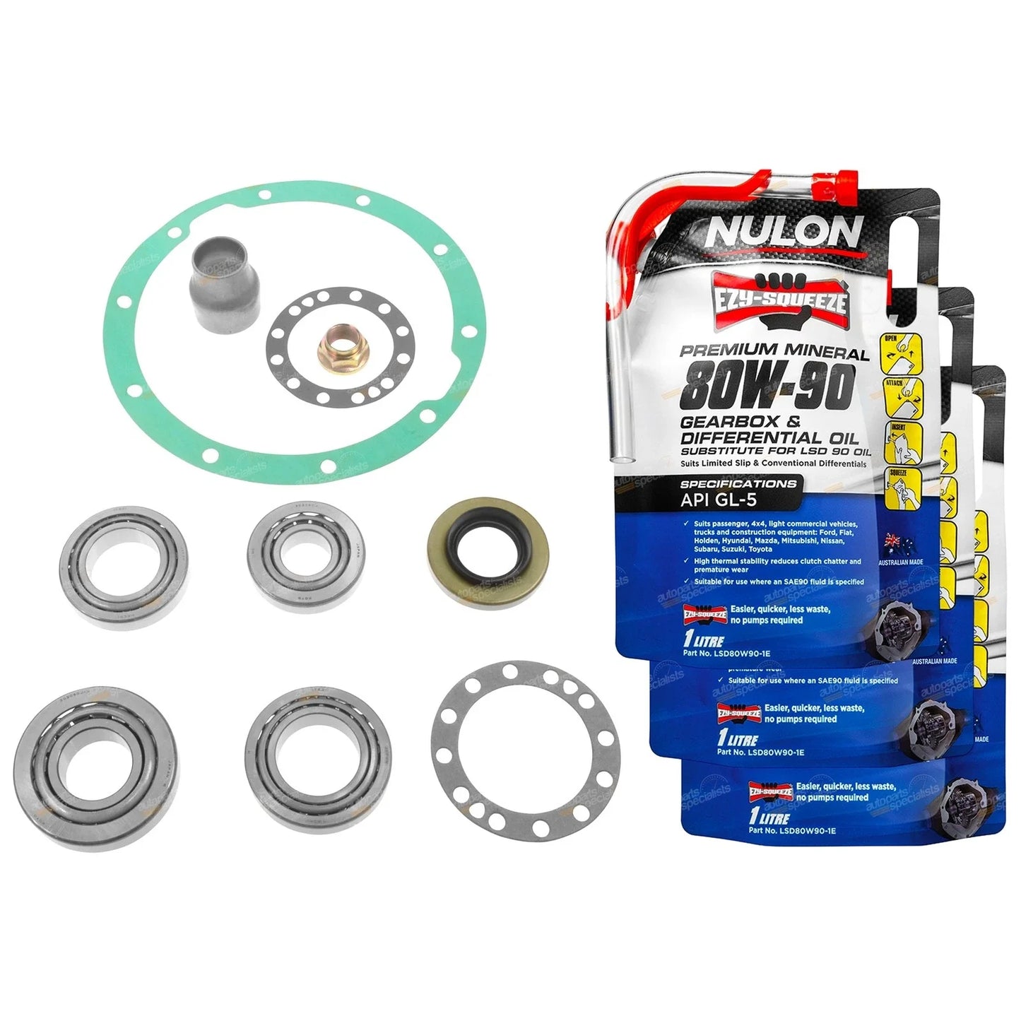 2 x Diff Bearing Rebuild Kit + Oil for Landcruiser FJ62 FJ70 FJ73 FJ75