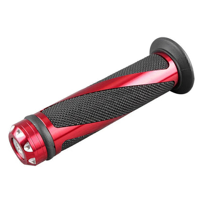 7/8" Gel Rubber Hand Grips for Motorcycle Handle Bars Black & Red