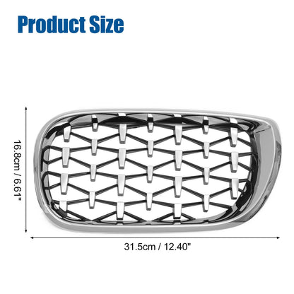 1 x Pair Front Grille for BMW 3 Series E46 (2002 - 2005) Silver Tone
