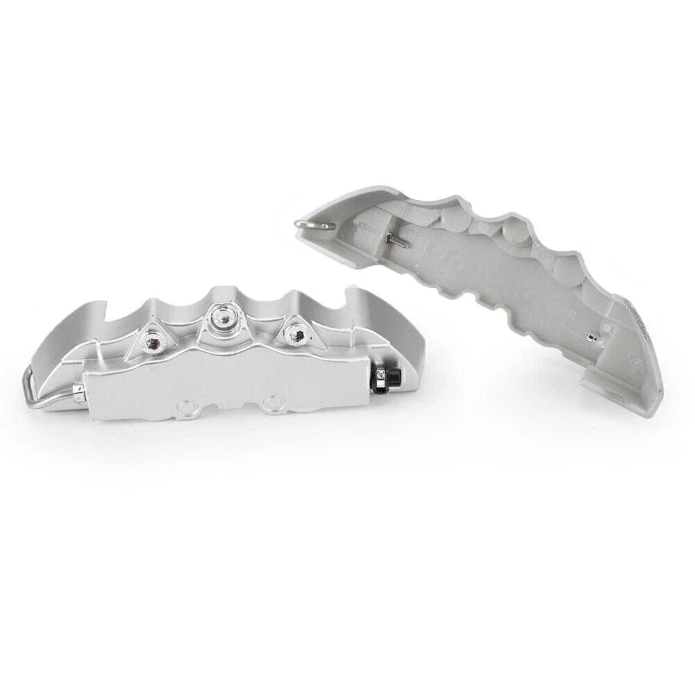 3 x Silver 3D Front Rear Disc Brake Caliper Covers for Universal Car Truck