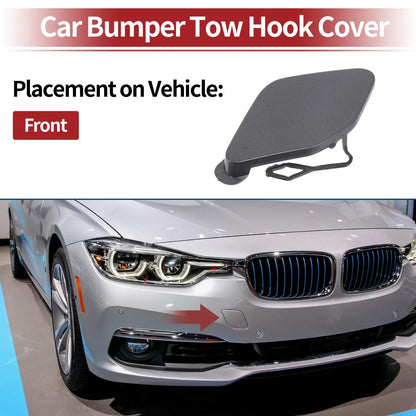 Tow Hook Cover Front Bumper for BMW 320i (2016-2018) Grey 1 Pcs