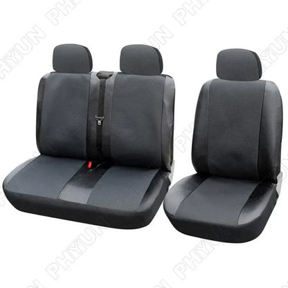 5mm Foam Laminate Front Seat Covers for Car - Grey Polyester & Leather (N/A)
