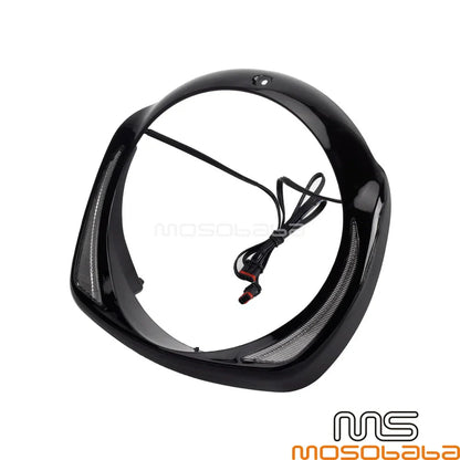 Black LED Headlight Bezel Trim for Harley Ultra Limited FLHTK (2014-2022)