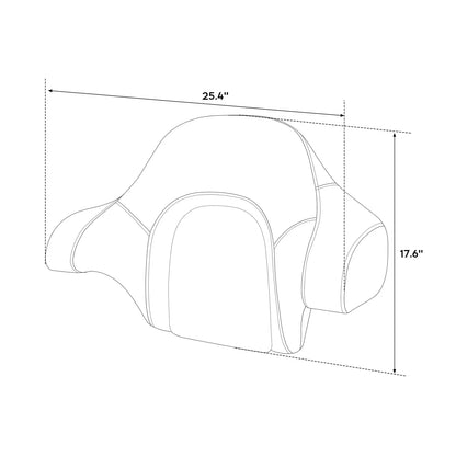 Passenger Backrest Pad for Harley Touring CVO Street Road Glide (2014-2024)