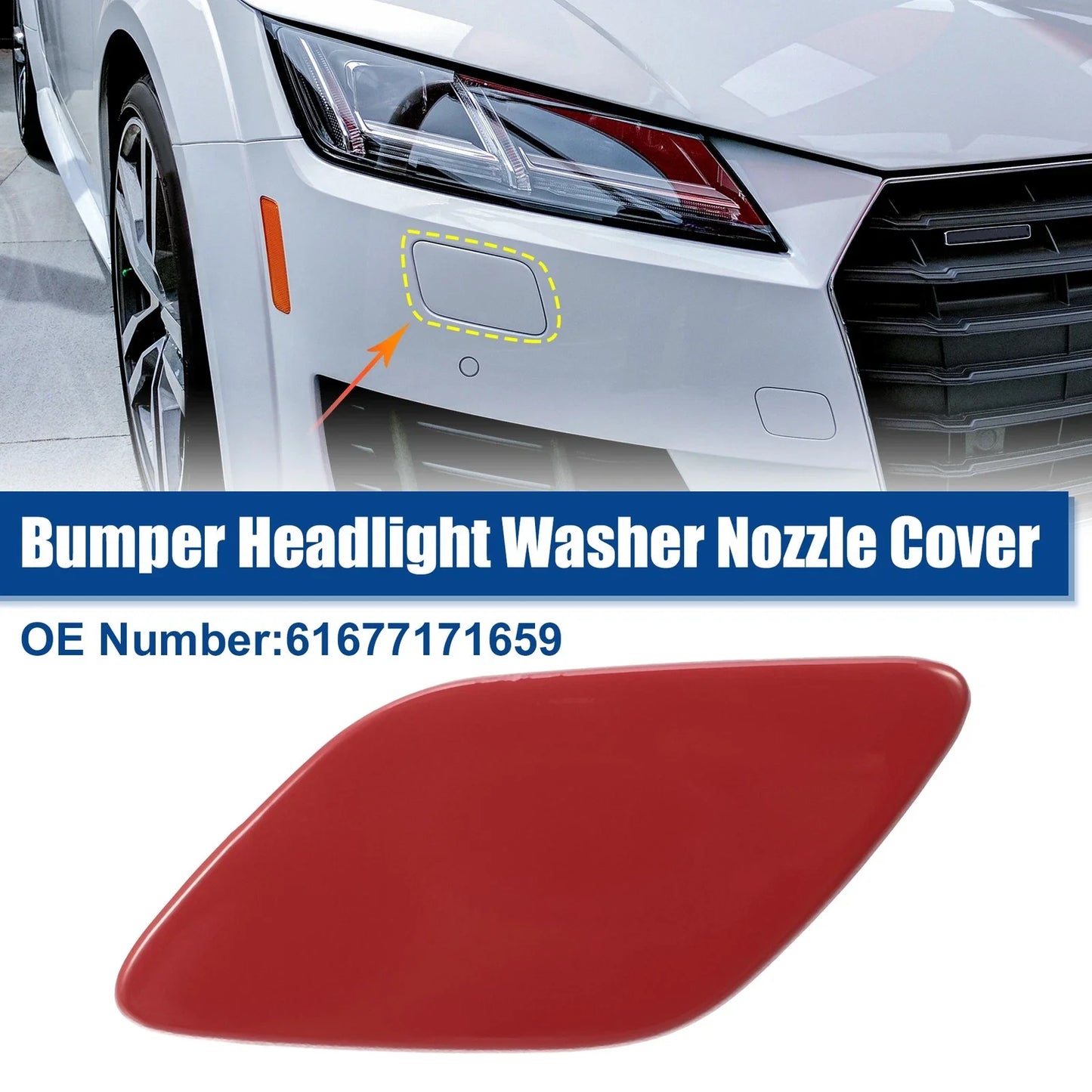 Front Bumper Headlight Washer Cover Cap for BMW 335i Scarlet Red
