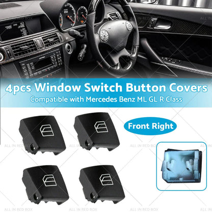 4PCS Driver Window Switch Button Covers for Mercedes Benz ML W164 W212