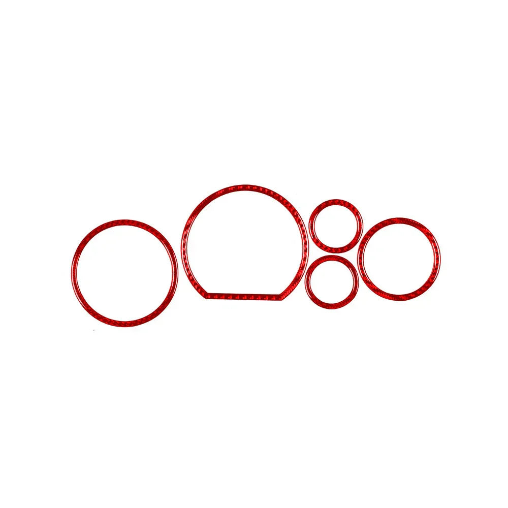 5x Red Carbon Fiber Speedometer Cover Trim for Toyota Tundra (2007-2013)