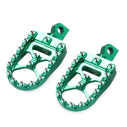 Green CNC Wide MX Style Foot Pegs for Harley Sportster Softail
