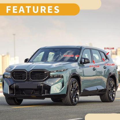 6 x Door Pillar Window Trim for Honda Fit (2013-2019) Carbon Fiber Black