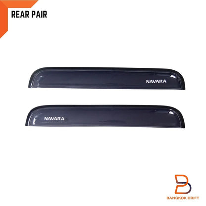 Weather Shields Rain Guards for Nissan Navara D40 ST ST-X RX Dual Cab (05-15)