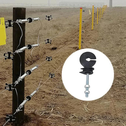 50 Pcs Insulated Electric Fence Insulation Screw M6 Ring Insulator