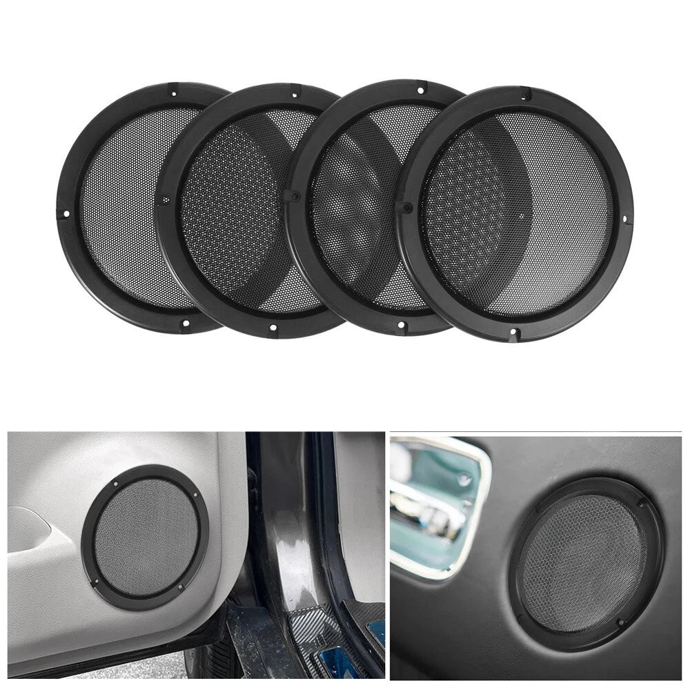 4 x 6.5 Inch Car Door Speaker Grills Covers Mesh Guard Black